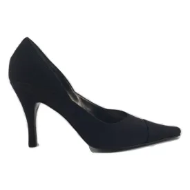 1089 Crepe Raso Black Fabric Versani Pumps
