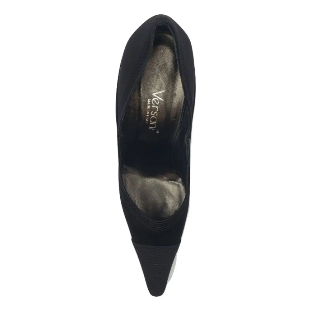1089 Crepe Raso Black Fabric Versani Pumps