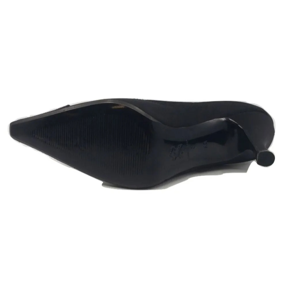 1089 Crepe Raso Black Fabric Versani Pumps