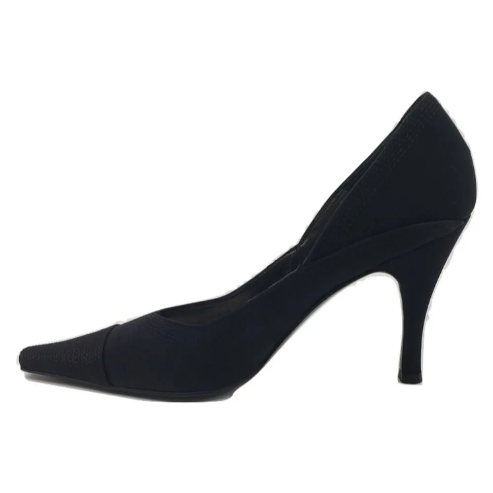 1089 Crepe Raso Black Fabric Versani Pumps