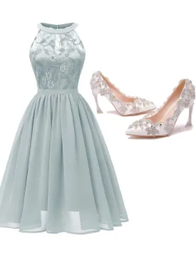 2PCS Top Seller 1950s Lace Dress & Ultra-high Heel Shoes