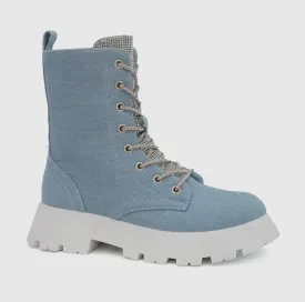 $50 Denim Combat Boots