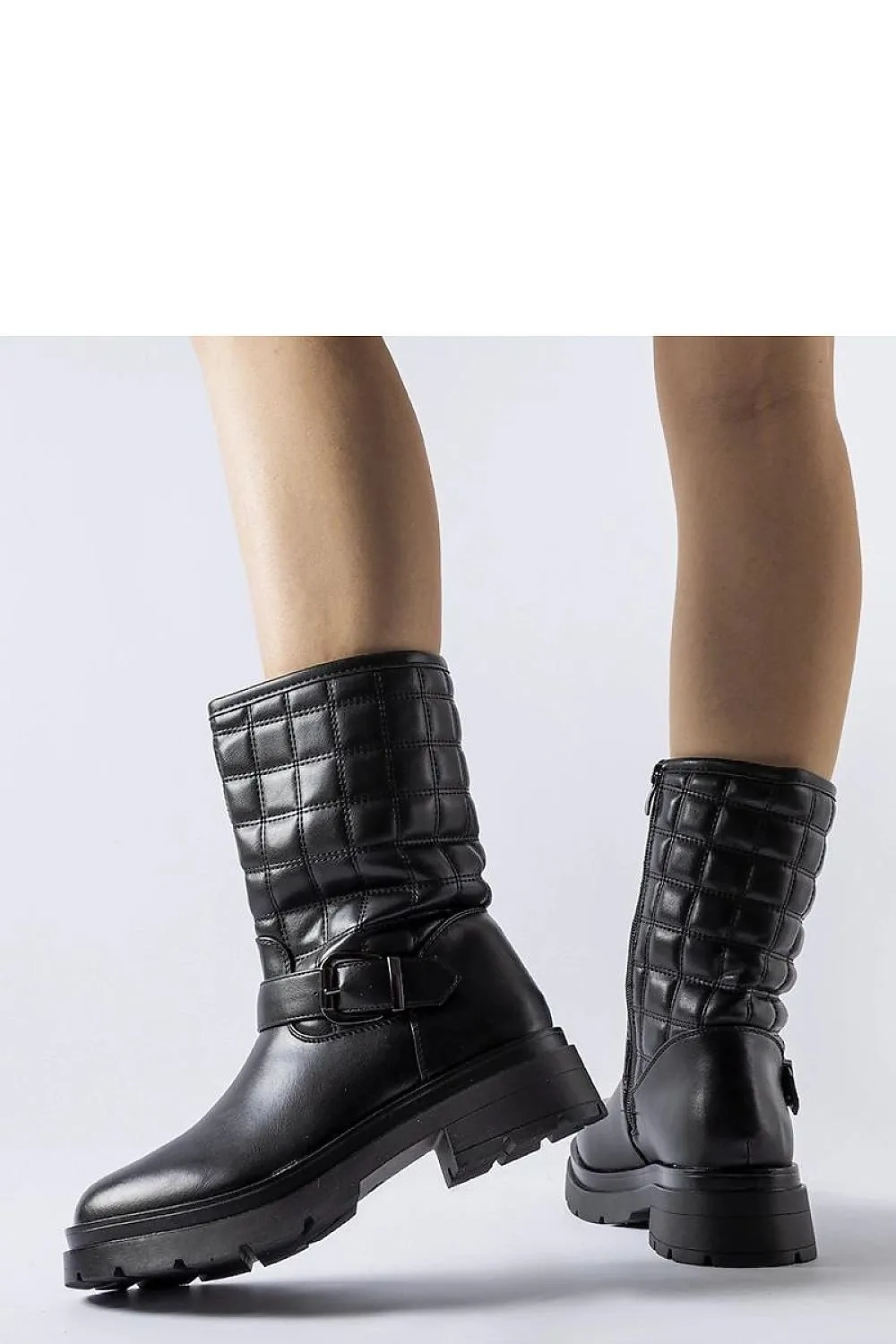 Black ankle boots with quilted uppers Bluffs
