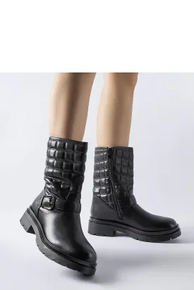 Black ankle boots with quilted uppers Bluffs