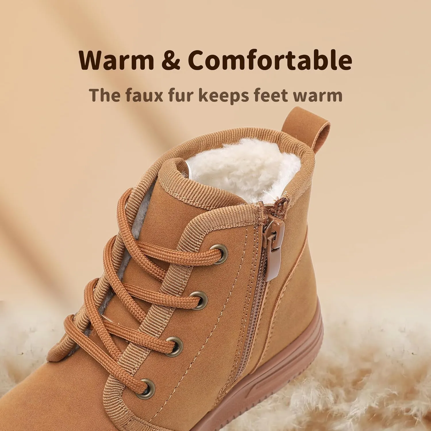 Blikcon Boys Girls Winter Boots Lightweight Warm Hook-And-Loop Walking Ankle Boots (Toddler/Little Kid)