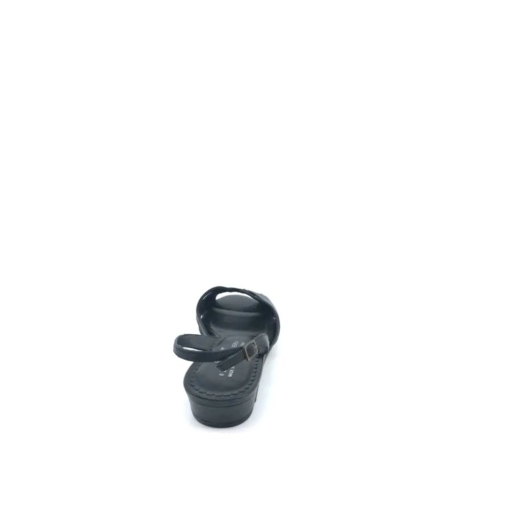 Bomar Black Leather Donald Pliner Sandals