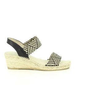 Calzanor 2277 Black & White Slingback Espadrilles