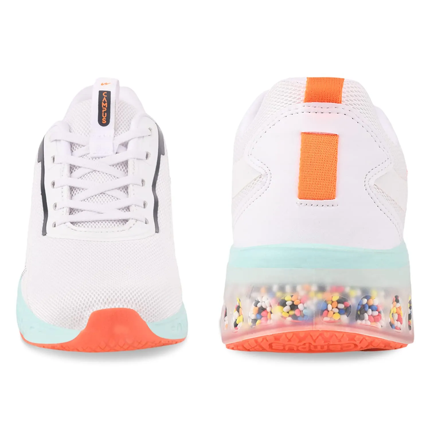 Campus Men's First WHT/SIL/B.ORG Running Shoes -9 UK/India