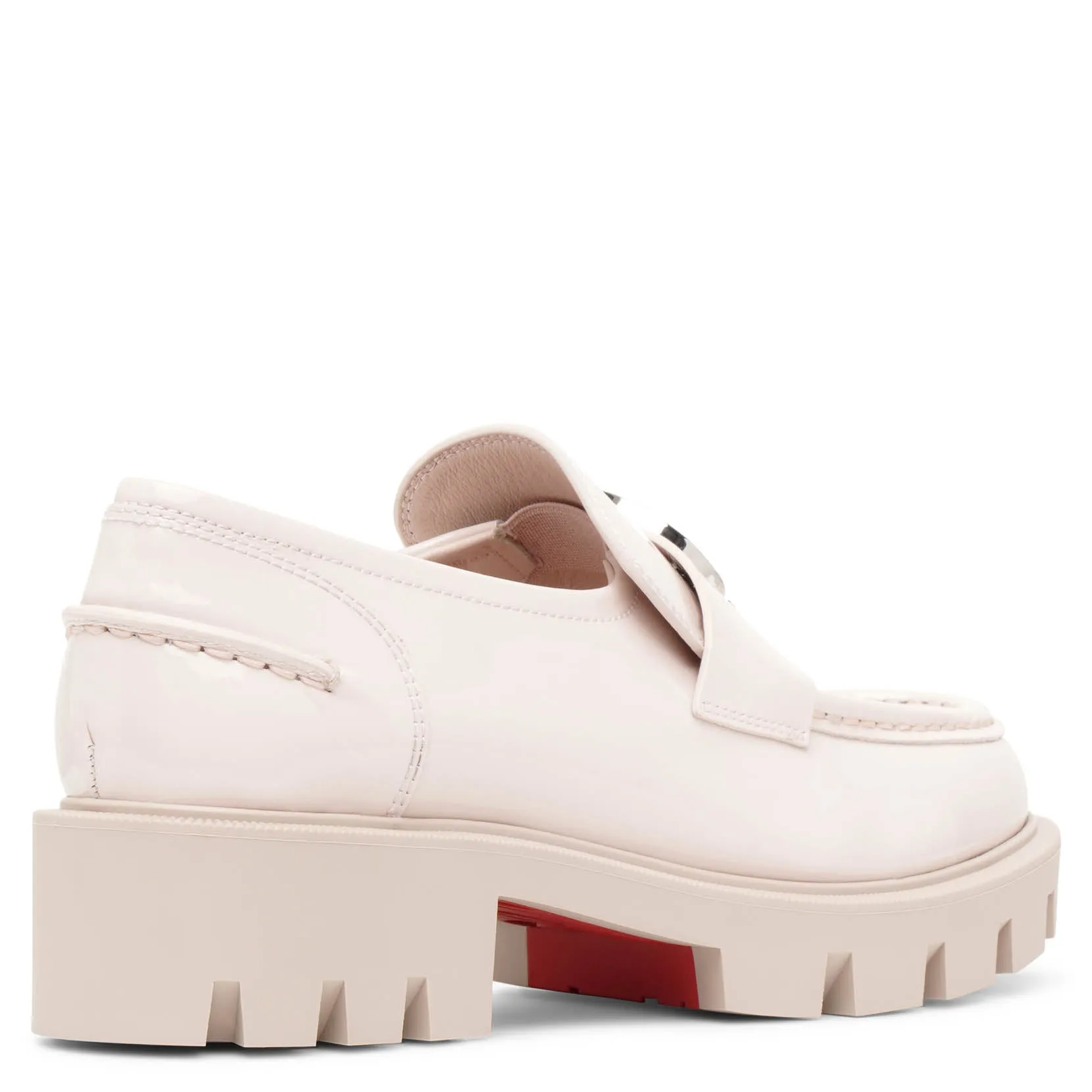 CL Moc lug flat light pink patent leather loafers