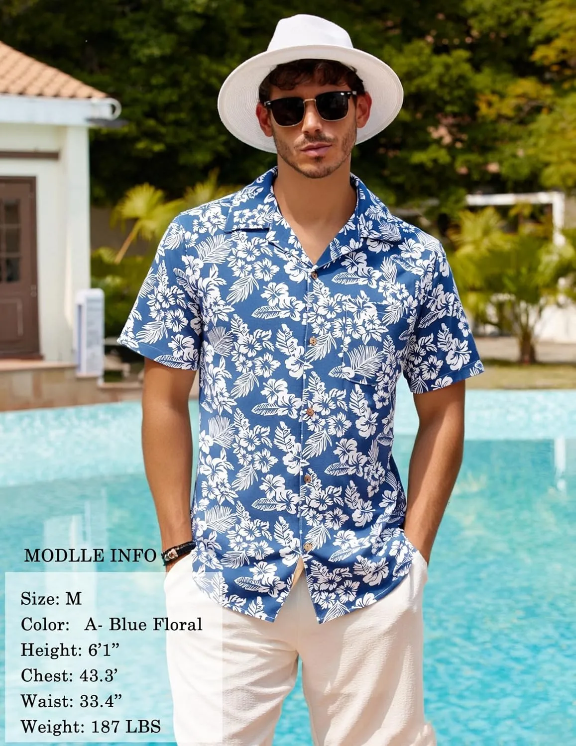 COOFANDY Mens Hawaiian Shirt Short Sleeve Buttoon Down Shirts Casual Tropical Floral Summer Linen Shirts