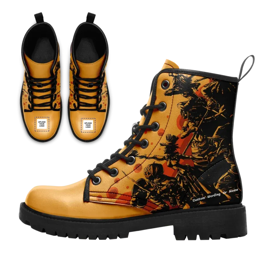 Corporate Gifts,Personalized Skull Boots, Custom Bat and Ghost Winter Boots,  Best Gift for Halloween