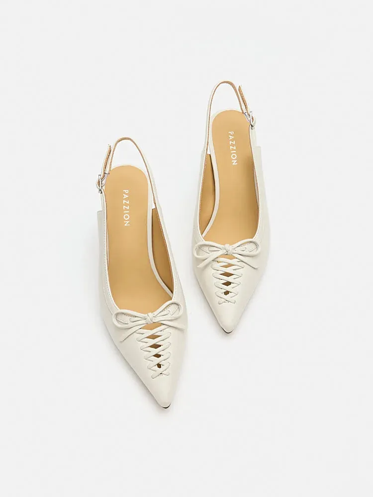 Delilah Laced Pointed Toe Slingback Heels