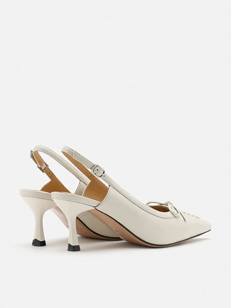 Delilah Laced Pointed Toe Slingback Heels