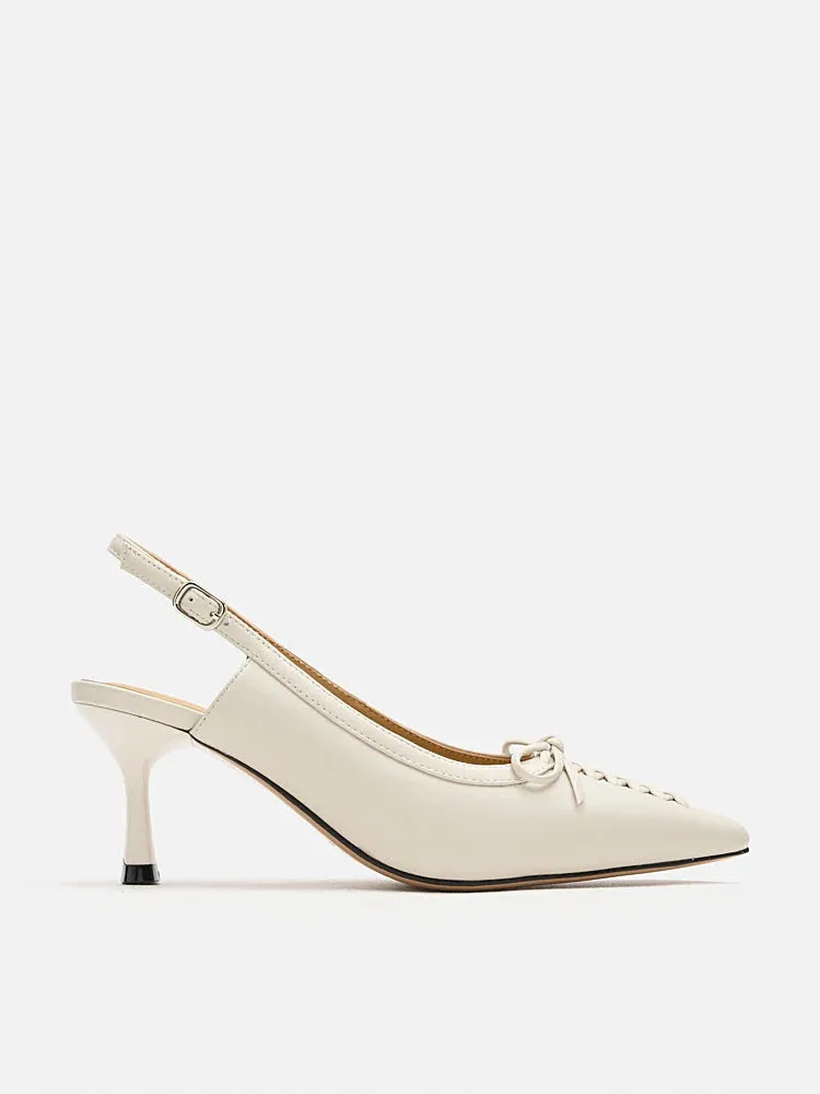 Delilah Laced Pointed Toe Slingback Heels