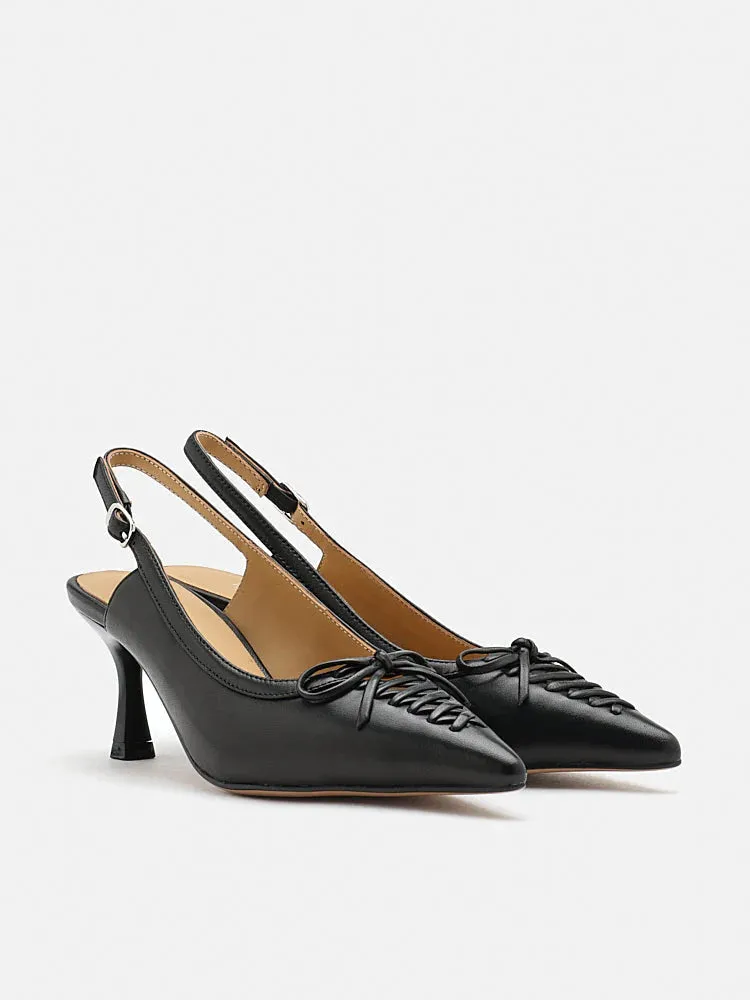 Delilah Laced Pointed Toe Slingback Heels
