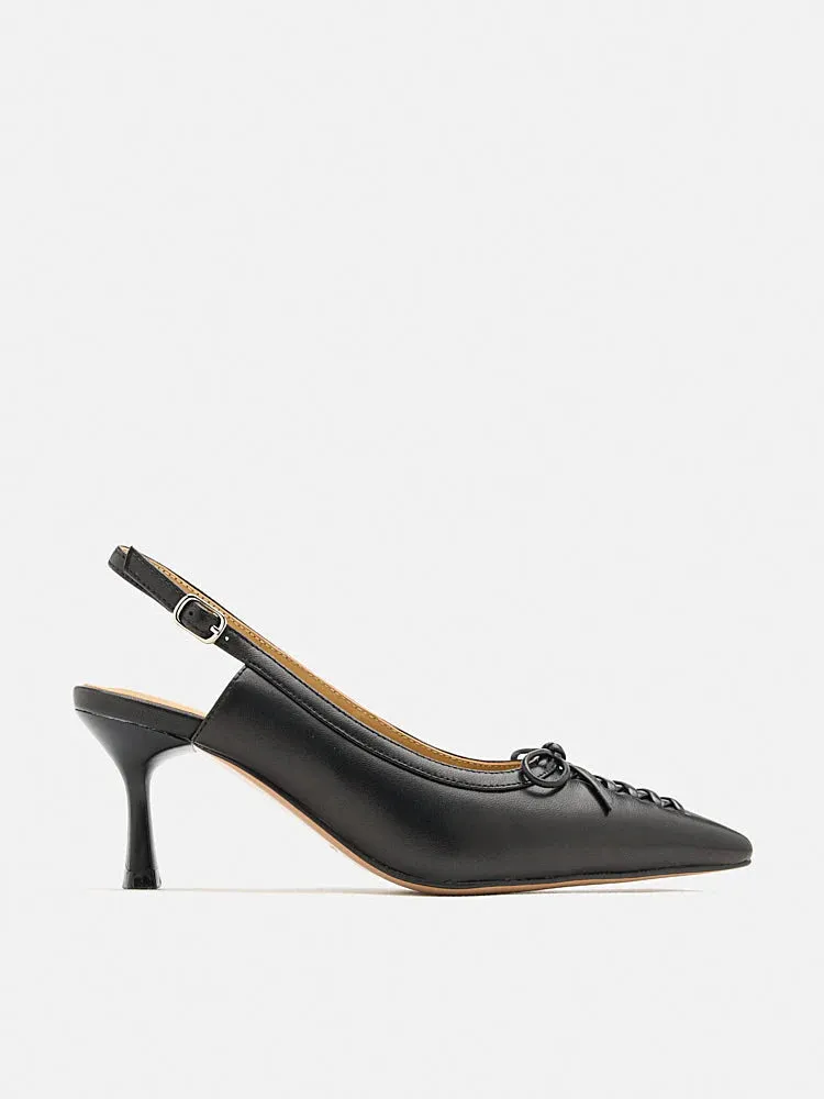 Delilah Laced Pointed Toe Slingback Heels