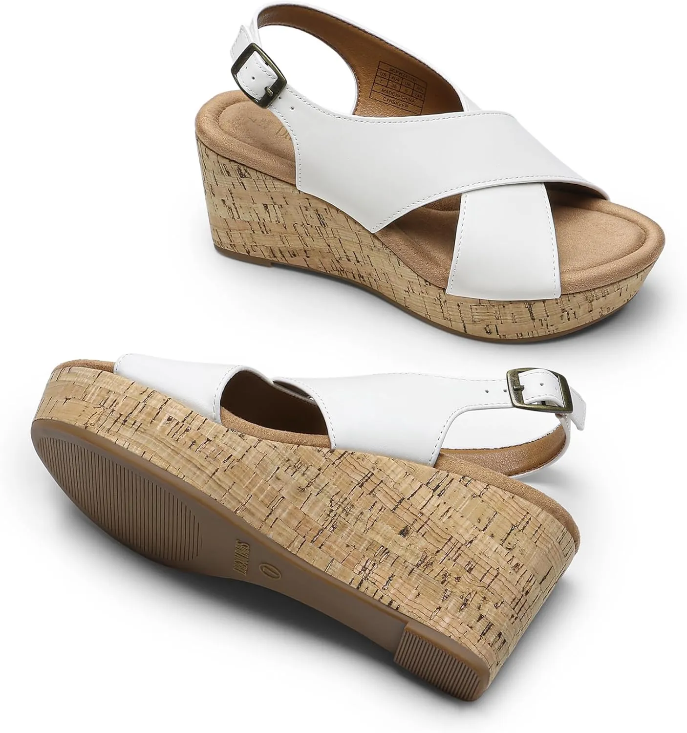 DREAM PAIRS Women's Comfortable Ankle Strap Platform Wedge Sandals for Women Casual Dressy Summer
