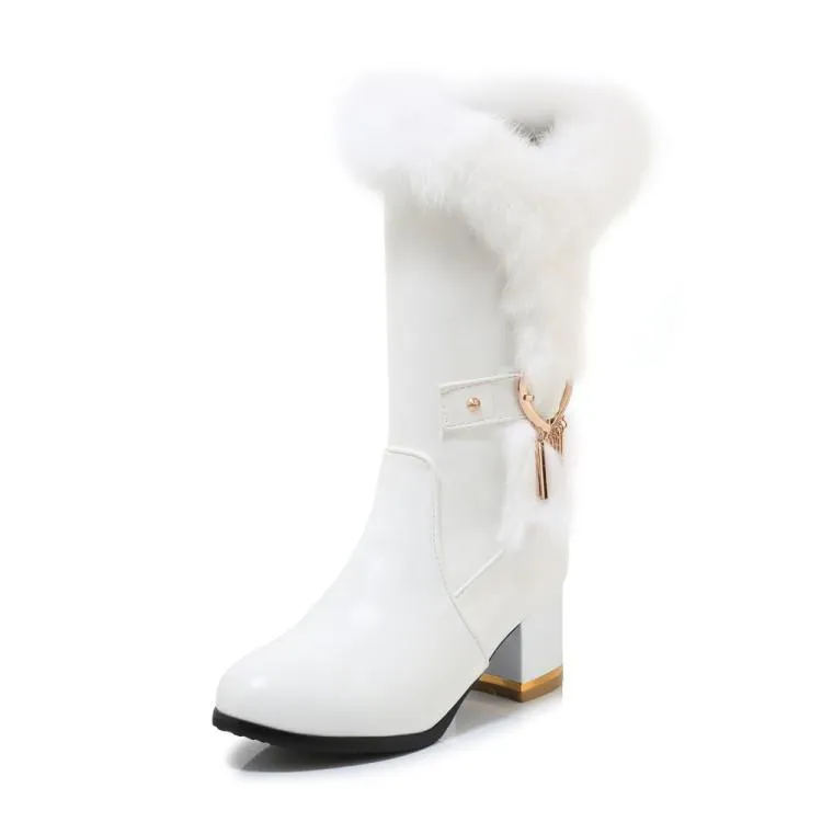 Fashion Chunky Heel Suede Pure color Pointed Toe High Heels
