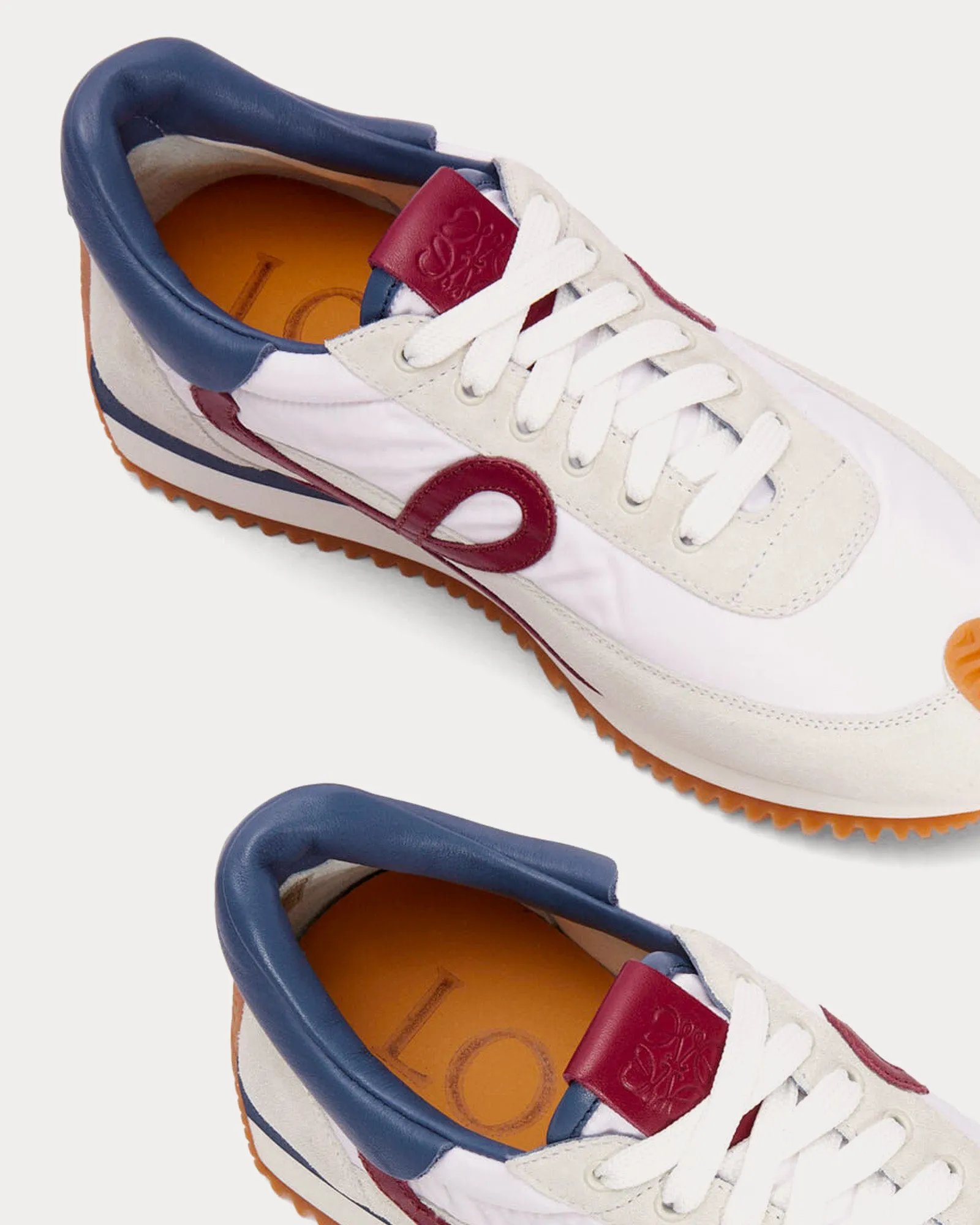 Flow Runner Nylon & Suede Raw Denim / Raspberry Low Top Sneakers