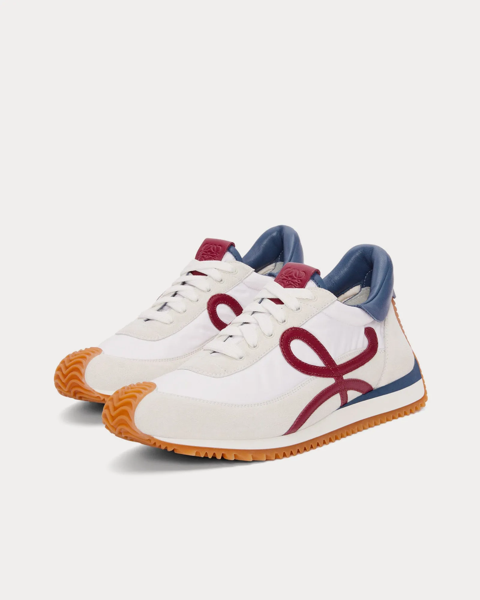 Flow Runner Nylon & Suede Raw Denim / Raspberry Low Top Sneakers