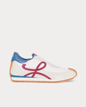 Flow Runner Nylon & Suede Raw Denim / Raspberry Low Top Sneakers