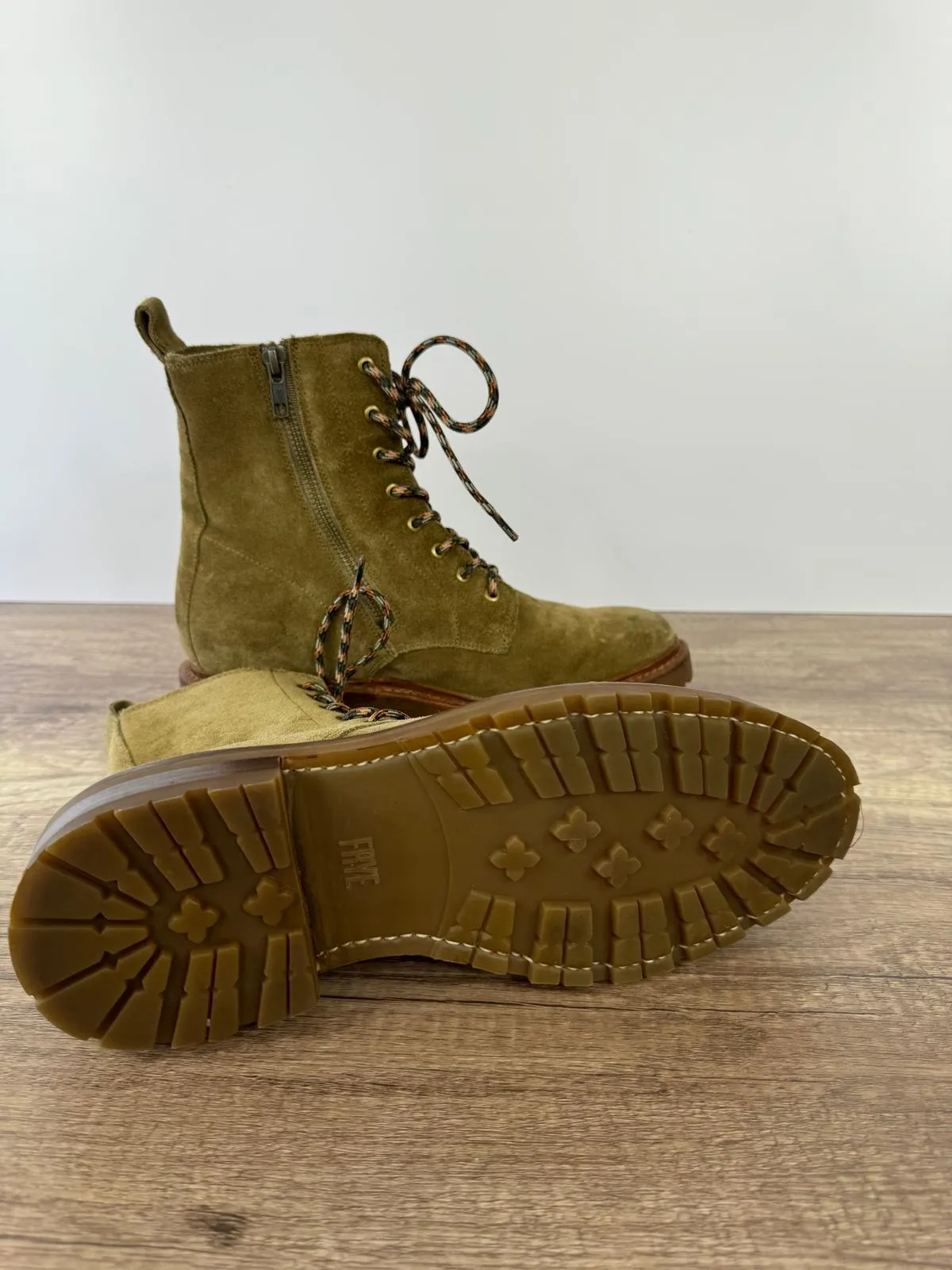 FRYE JULIE SUEDE LACE-UP COMBAT BOOTS