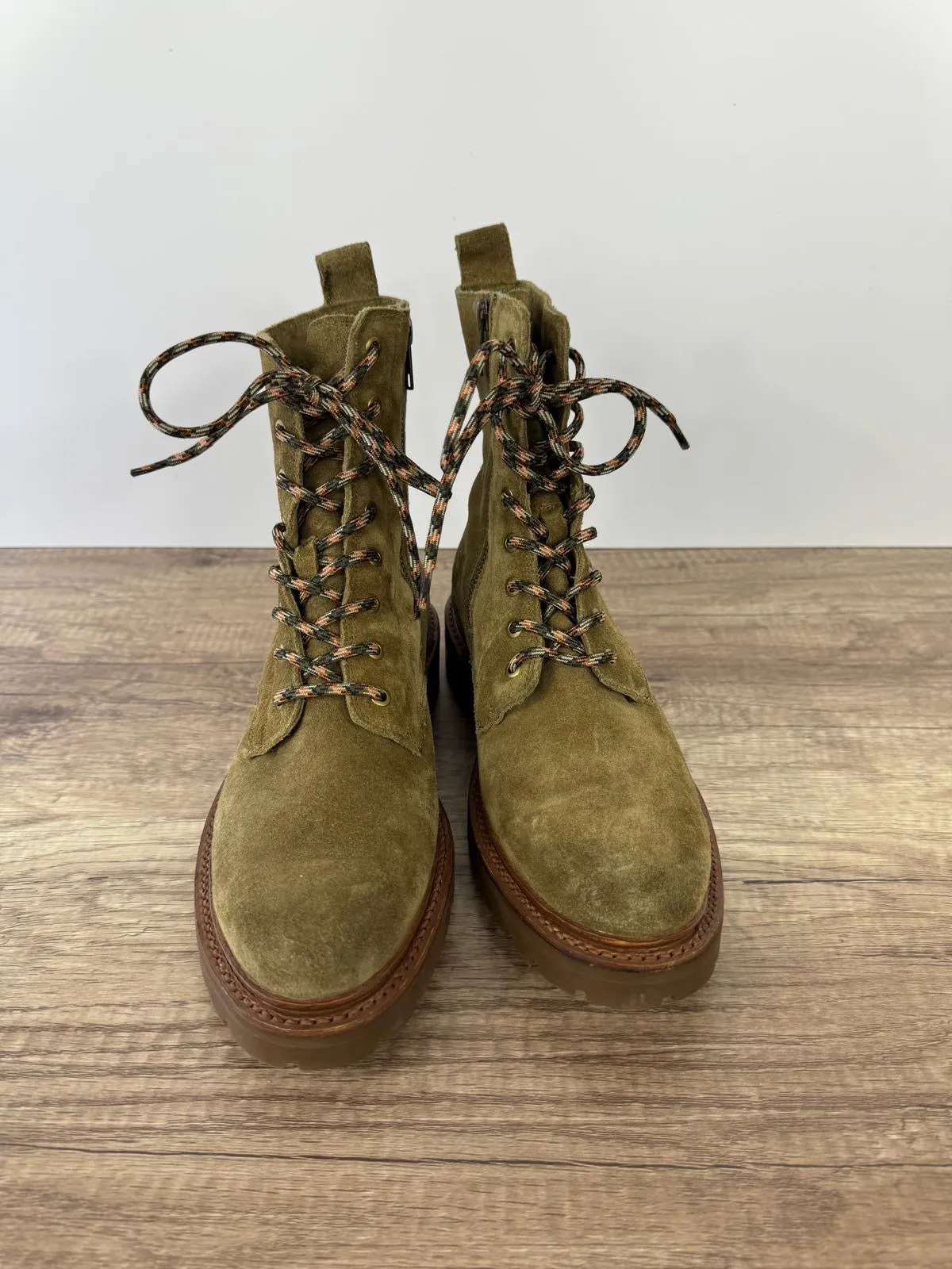 FRYE JULIE SUEDE LACE-UP COMBAT BOOTS
