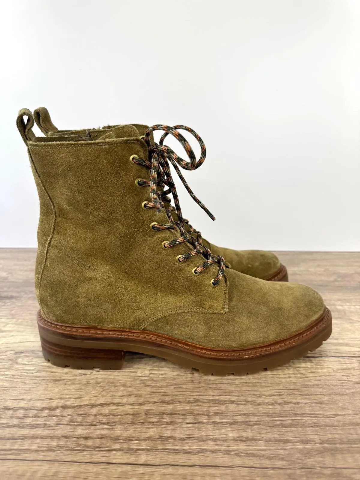 FRYE JULIE SUEDE LACE-UP COMBAT BOOTS