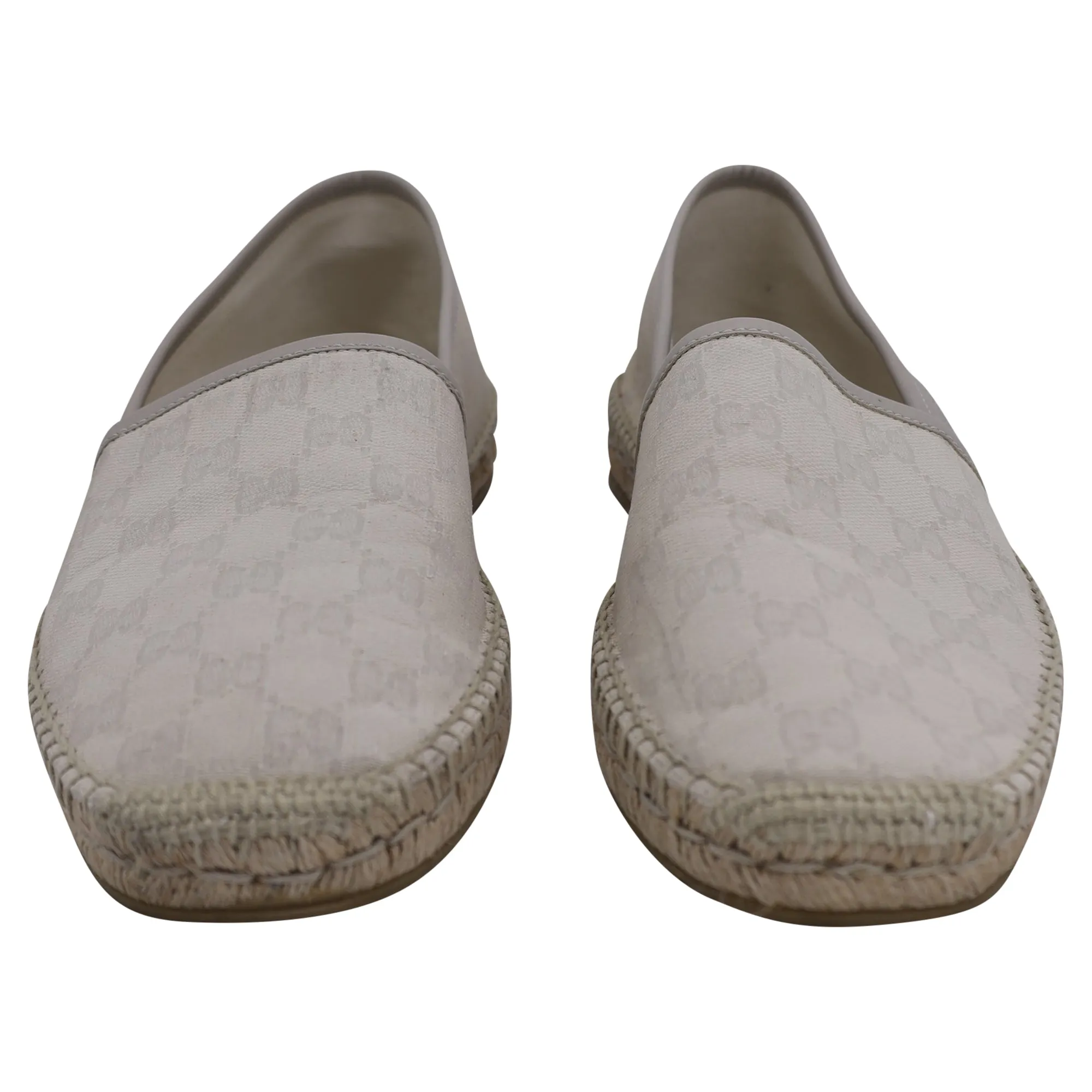 Gucci GG Monogram Espadrille Loafers in Beige Canvas