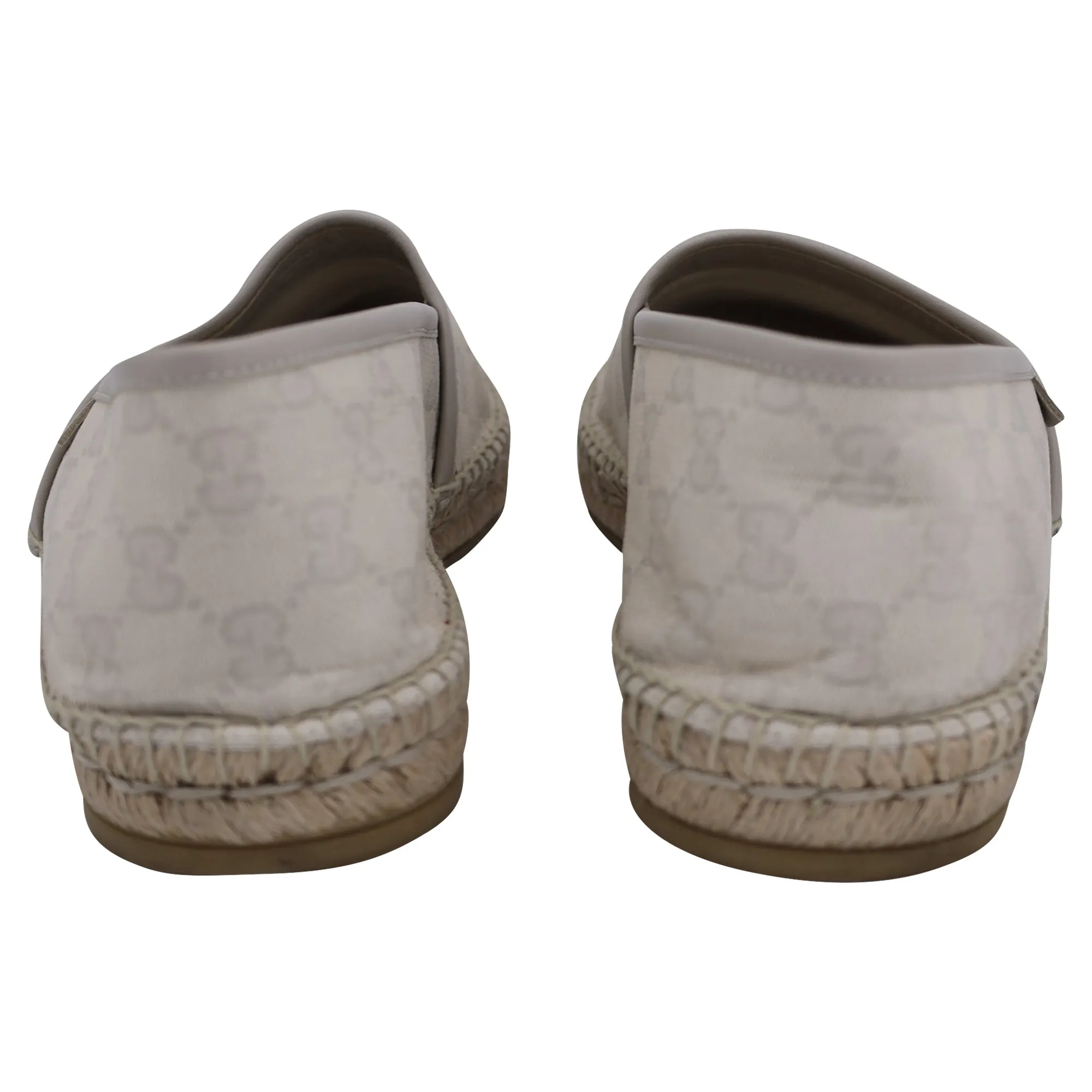 Gucci GG Monogram Espadrille Loafers in Beige Canvas