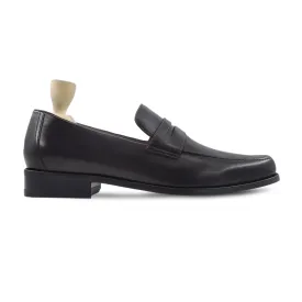 Handmade Custom Dark Brown Calf Leather Mens Loafers