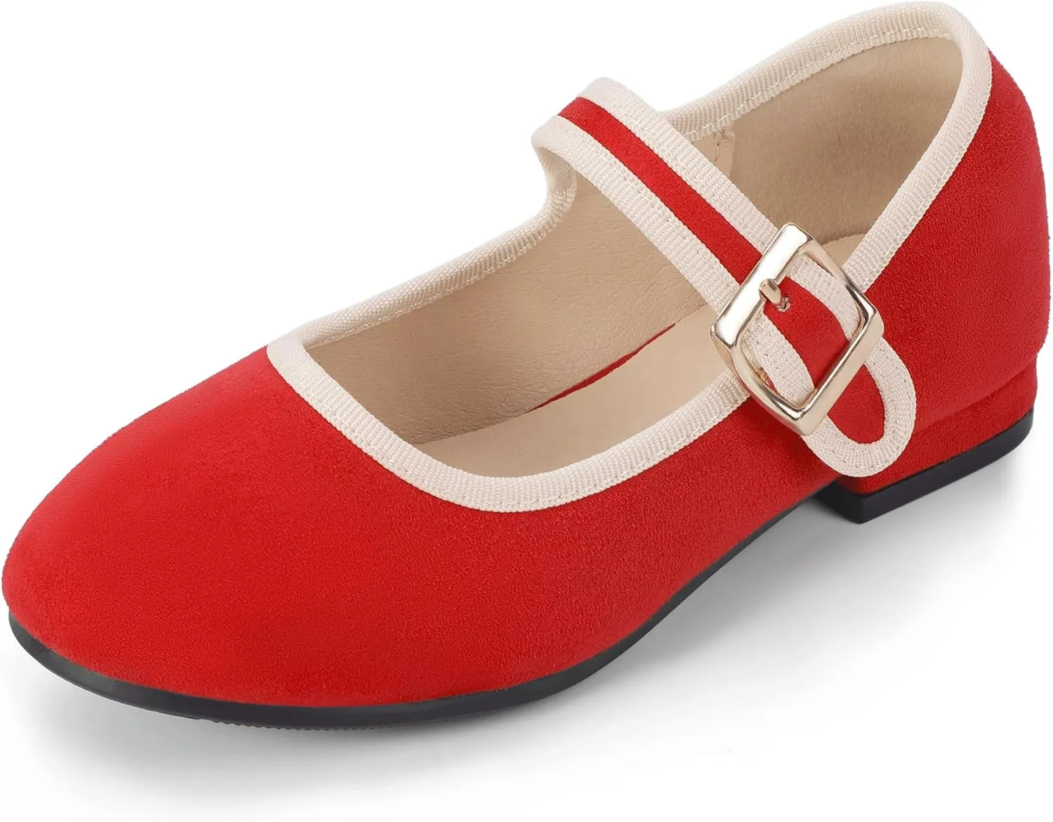 Hehainom Girls Dress Shoes Low Heels Mary Jane Little Big Kids School Wedding Party Shoes Ballerina Girls Flats