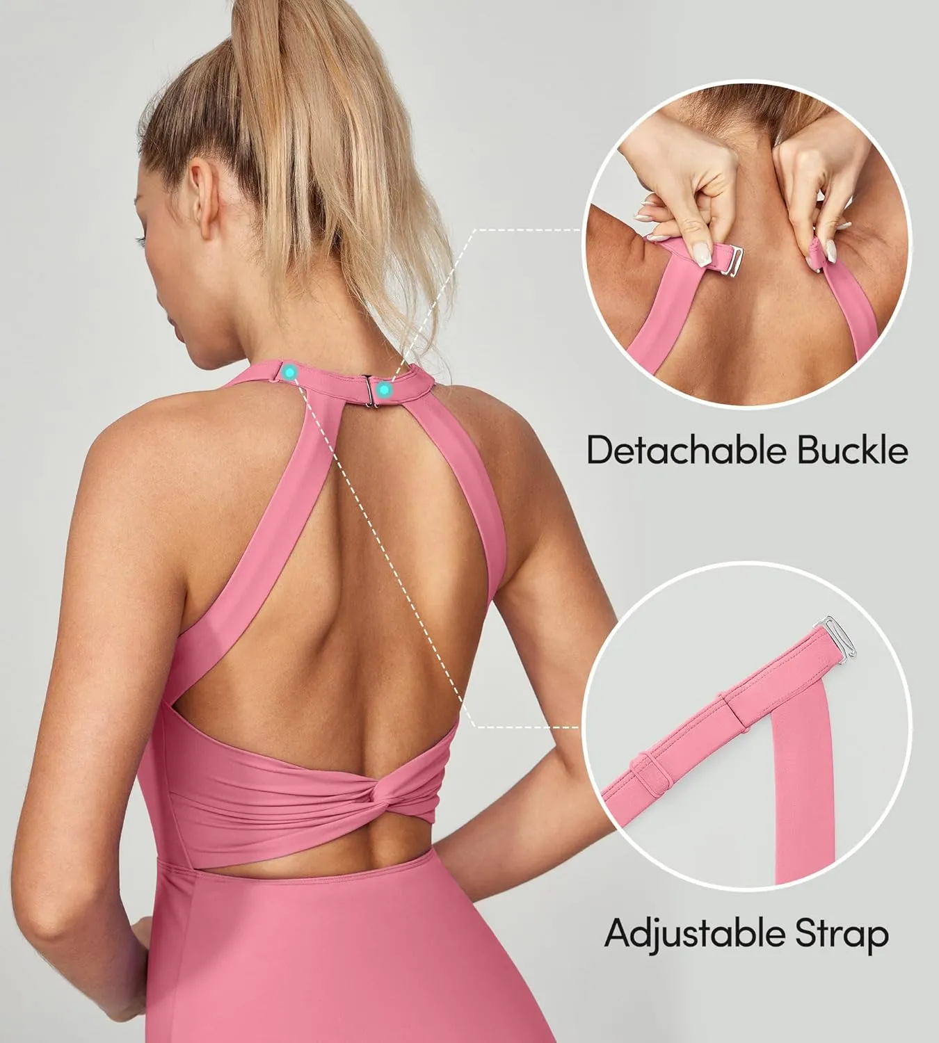 IUGA Womens Tennis Dress with Built in Shorts & Bra Athletic Dress for Women Cut Out Twisted Golf Workout Dress with Pockets