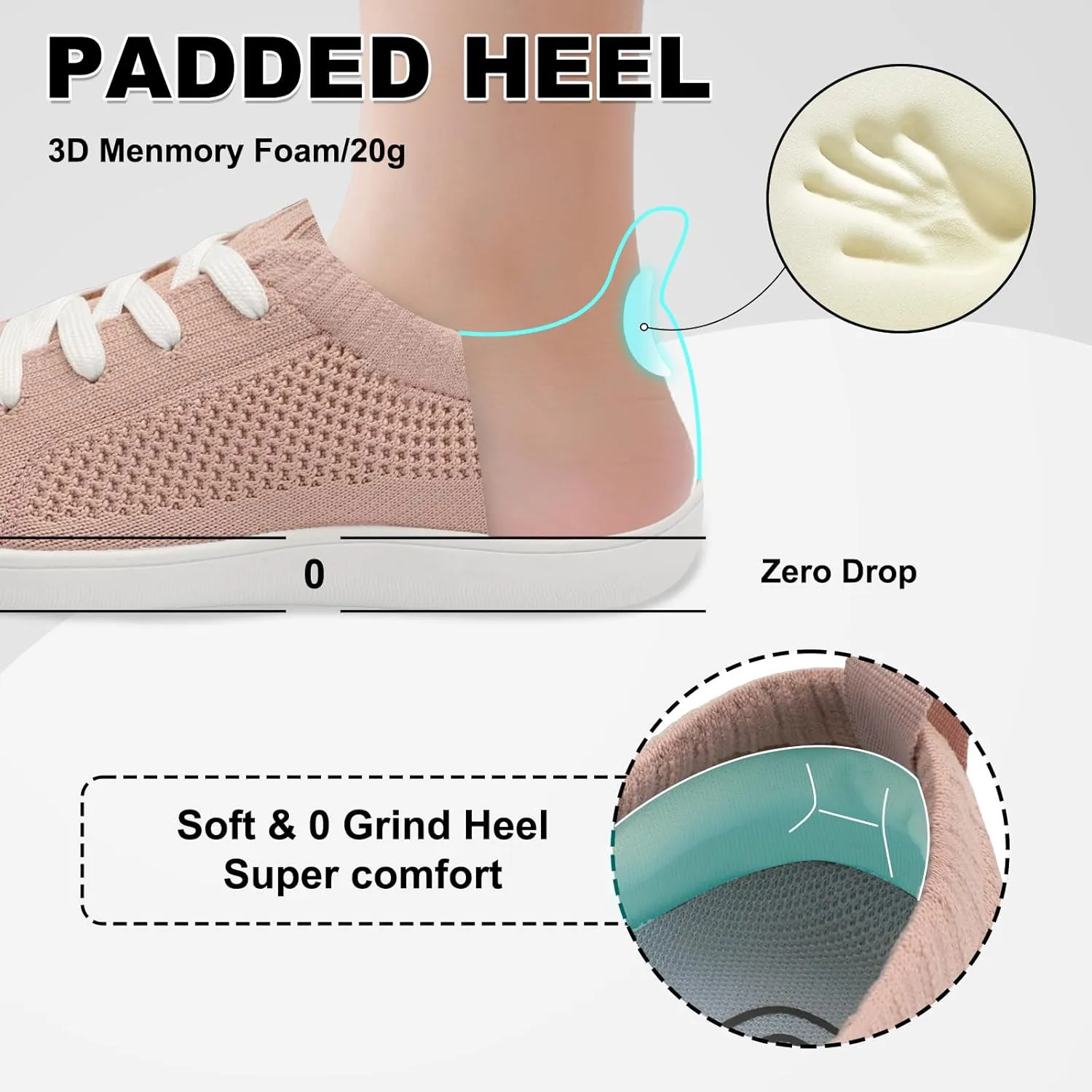 JOINFREE Women's Minimalist Walking Shoes Wide Toe Barefoot Shoes Zero Drop Casual Sneakers Breathable Slip On Tennis Shoes