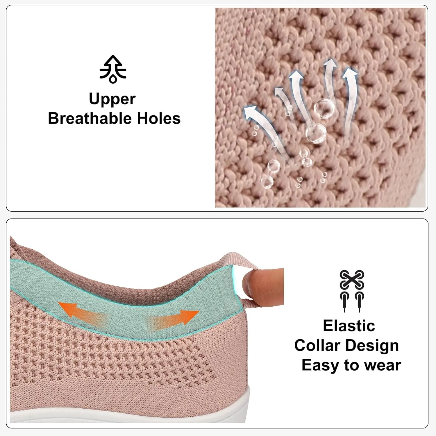JOINFREE Women's Minimalist Walking Shoes Wide Toe Barefoot Shoes Zero Drop Casual Sneakers Breathable Slip On Tennis Shoes