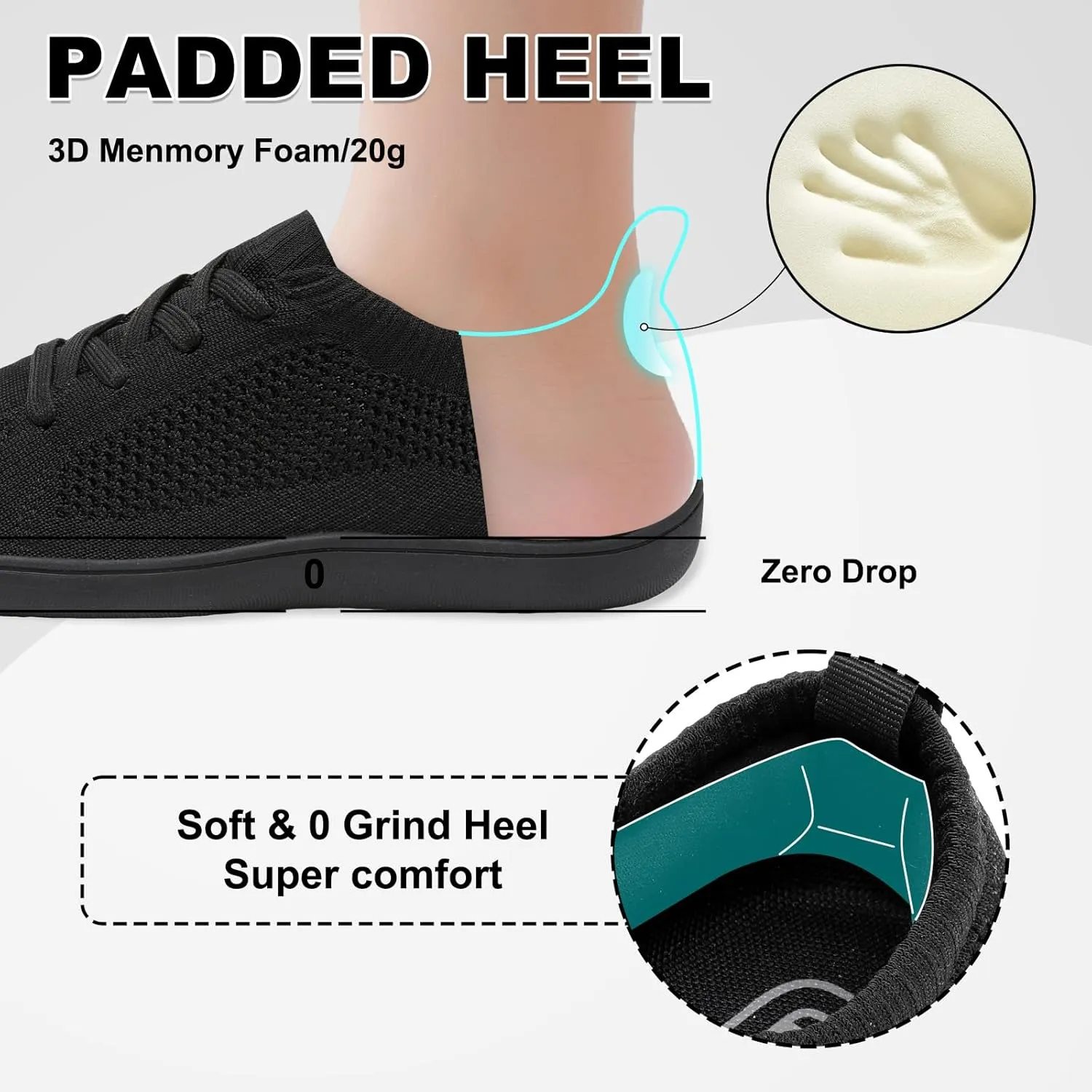 JOINFREE Women's Minimalist Walking Shoes Wide Toe Barefoot Shoes Zero Drop Casual Sneakers Breathable Slip On Tennis Shoes