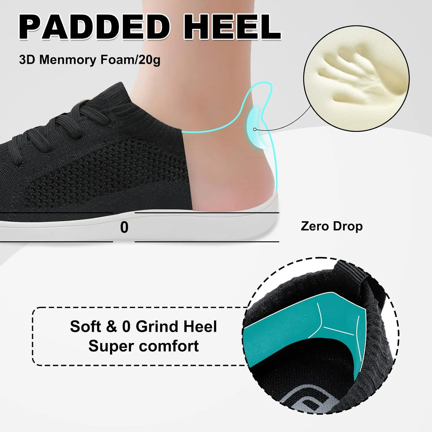 JOINFREE Women's Minimalist Walking Shoes Wide Toe Barefoot Shoes Zero Drop Casual Sneakers Breathable Slip On Tennis Shoes