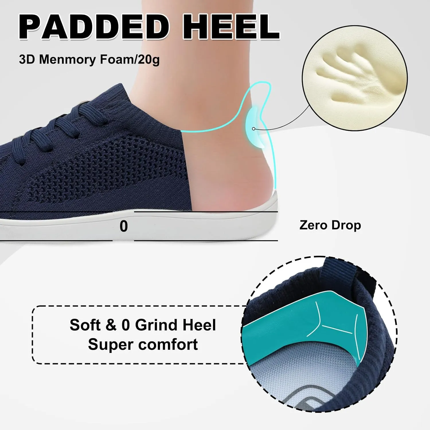 JOINFREE Women's Minimalist Walking Shoes Wide Toe Barefoot Shoes Zero Drop Casual Sneakers Breathable Slip On Tennis Shoes