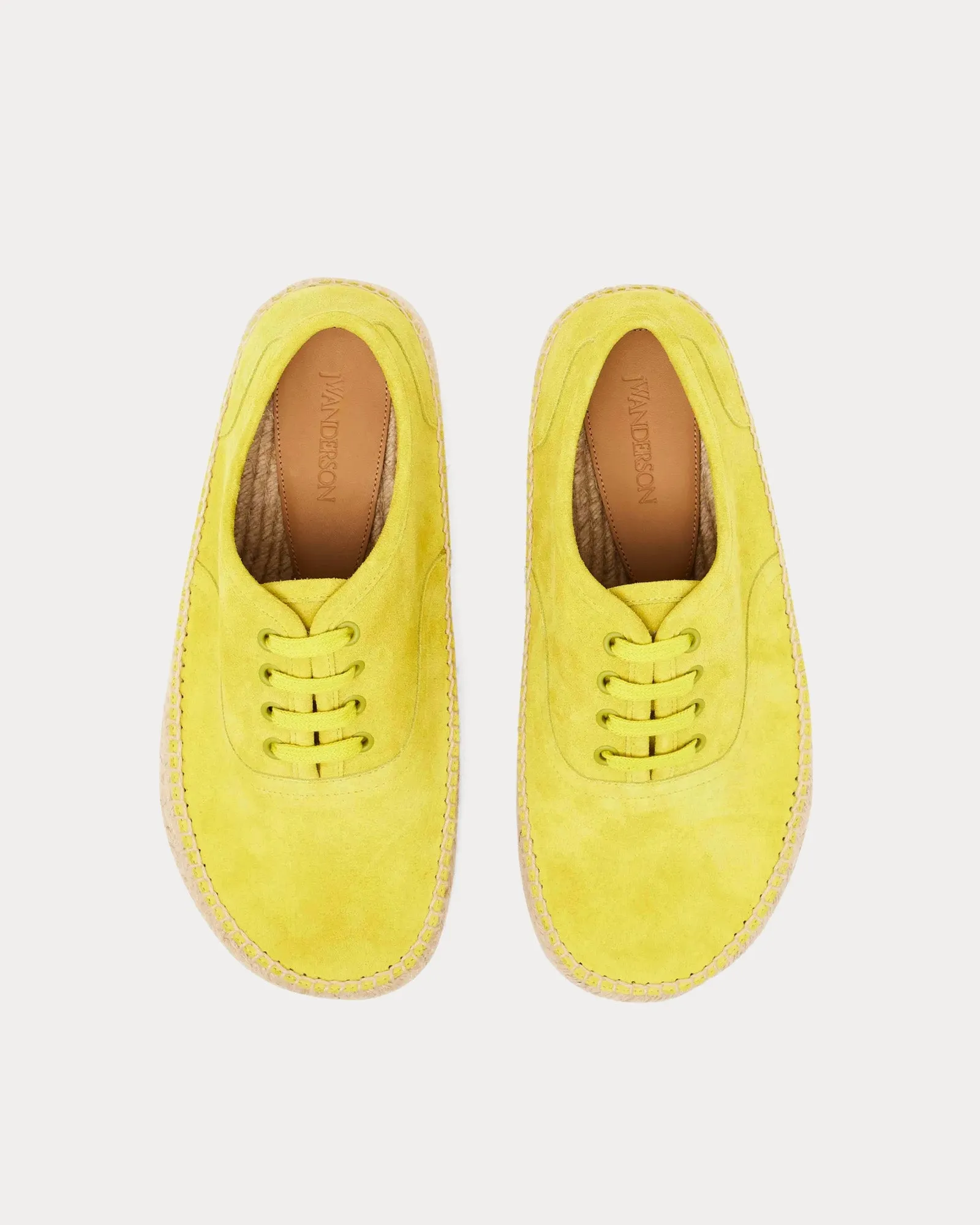 Lace-Front Platform Espadrilles Suede Lime Low Top Sneakers