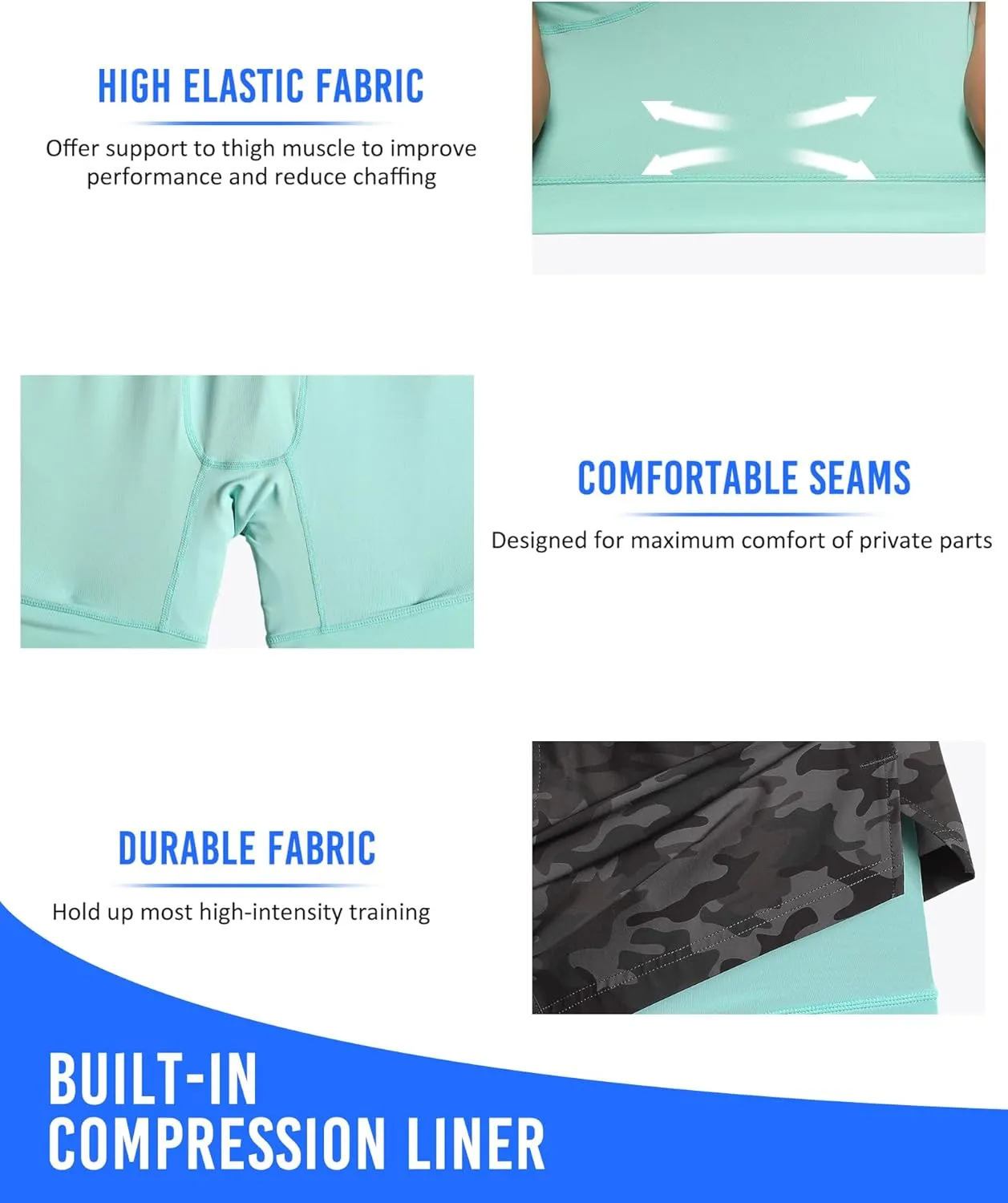 maamgic Mens 5" Gym Running Shorts for Men 2 in 1 Quick Dry Workout Athletic Shorts