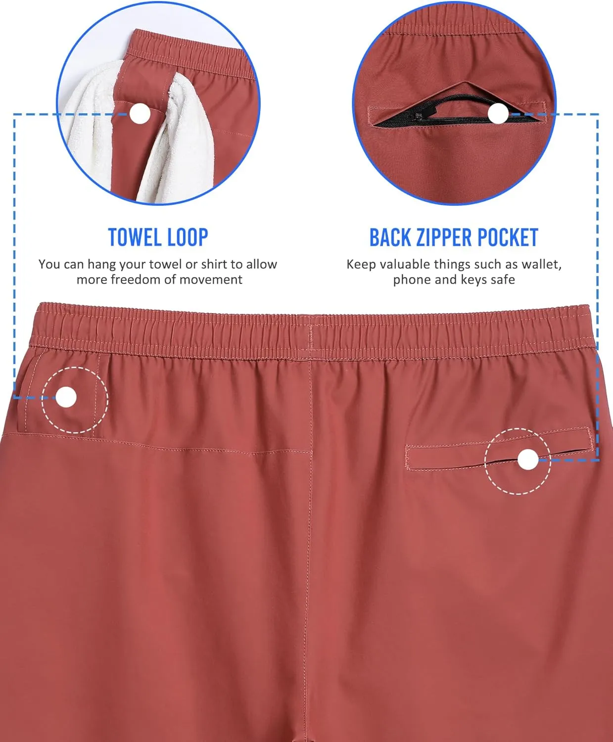 maamgic Mens 5" Gym Running Shorts for Men 2 in 1 Quick Dry Workout Athletic Shorts