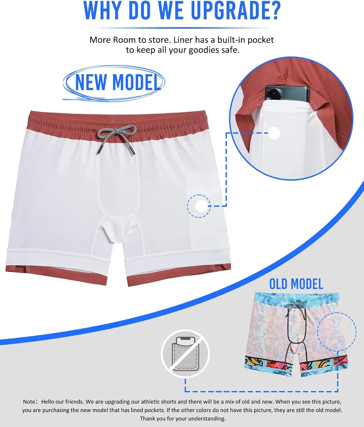 maamgic Mens 5" Gym Running Shorts for Men 2 in 1 Quick Dry Workout Athletic Shorts