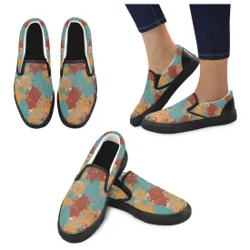 Men's Big Size Acrylic Paint Splatter Print Canvas Slip-on Shoes