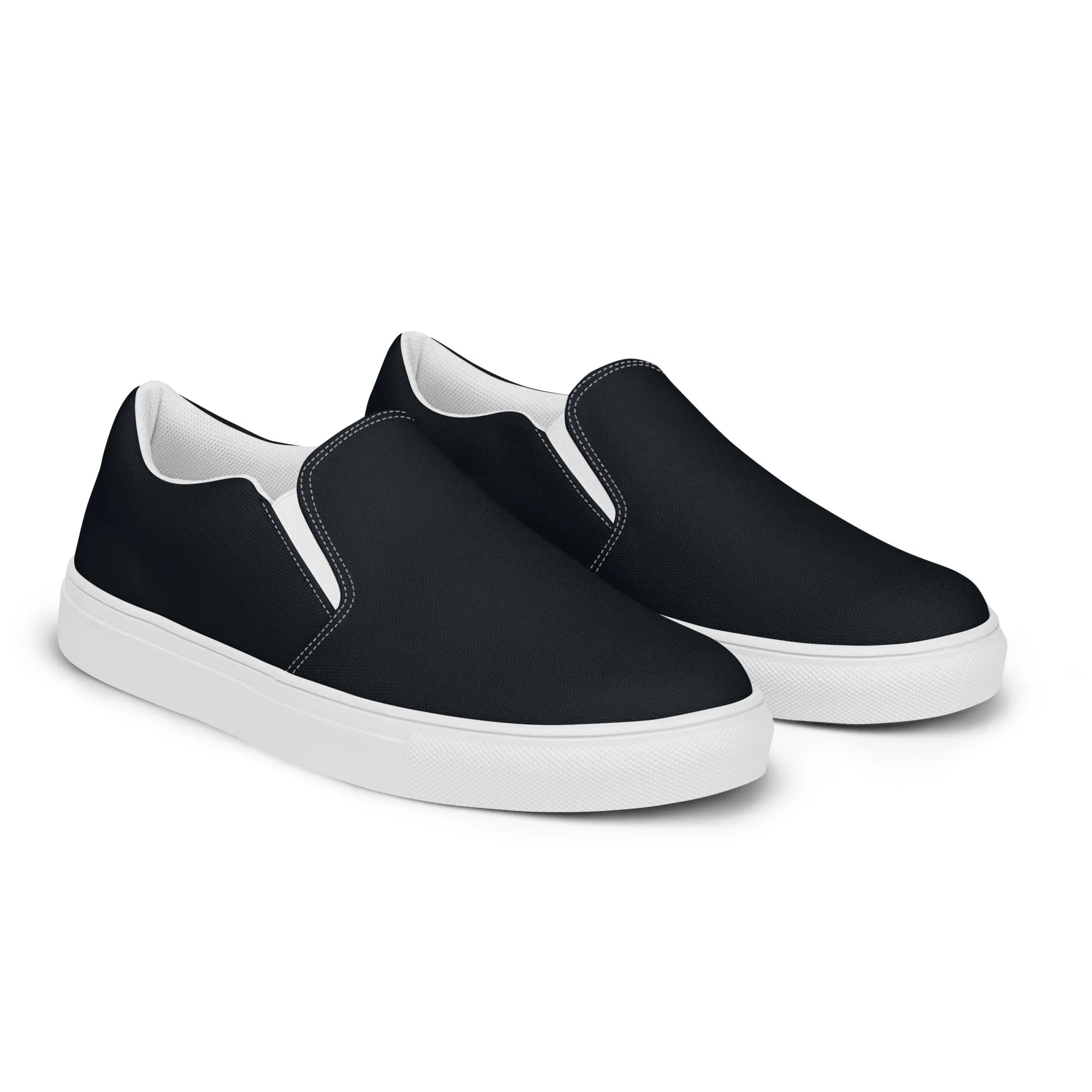 Men’s Black slip-on canvas shoes, Black Slip-on Sneakers, Black Deck Shoes, Black Boat Shoes, Black Topsiders