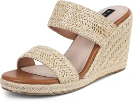 mikarka Slip On Wedge Sandals for Women Open Toe Espadrilles Platform Slides Dressy High Heel Beach Summer Sandal Comfortable Wedges Shoe Mules