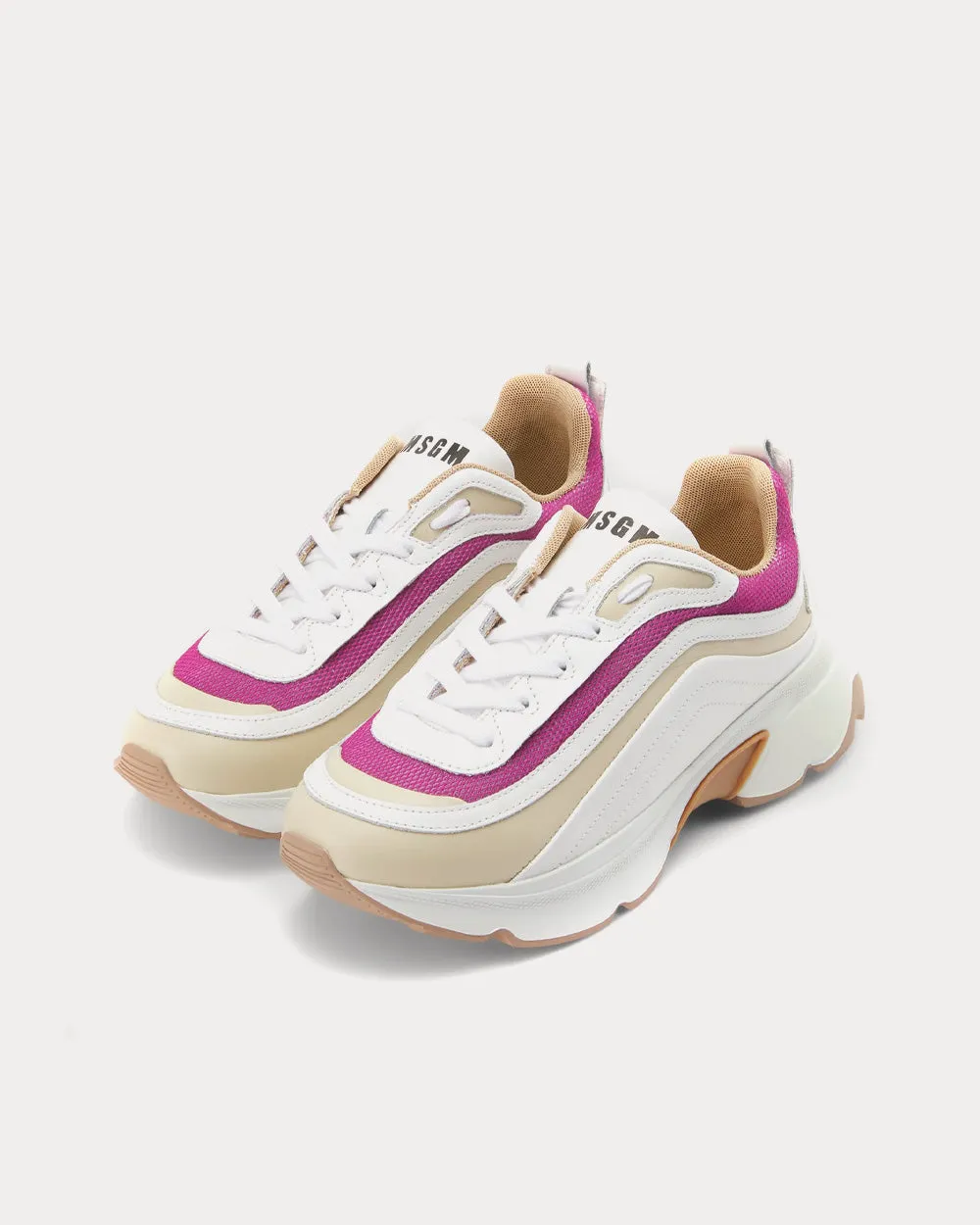 Minimal Runner Chunky Sole Fuchsia Low Top Sneakers