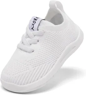 MORENDL Toddler Sneakers Baby Non-Slip Lightweight Breathable Barefoot Shoes Infant Tennis Walking Shoes