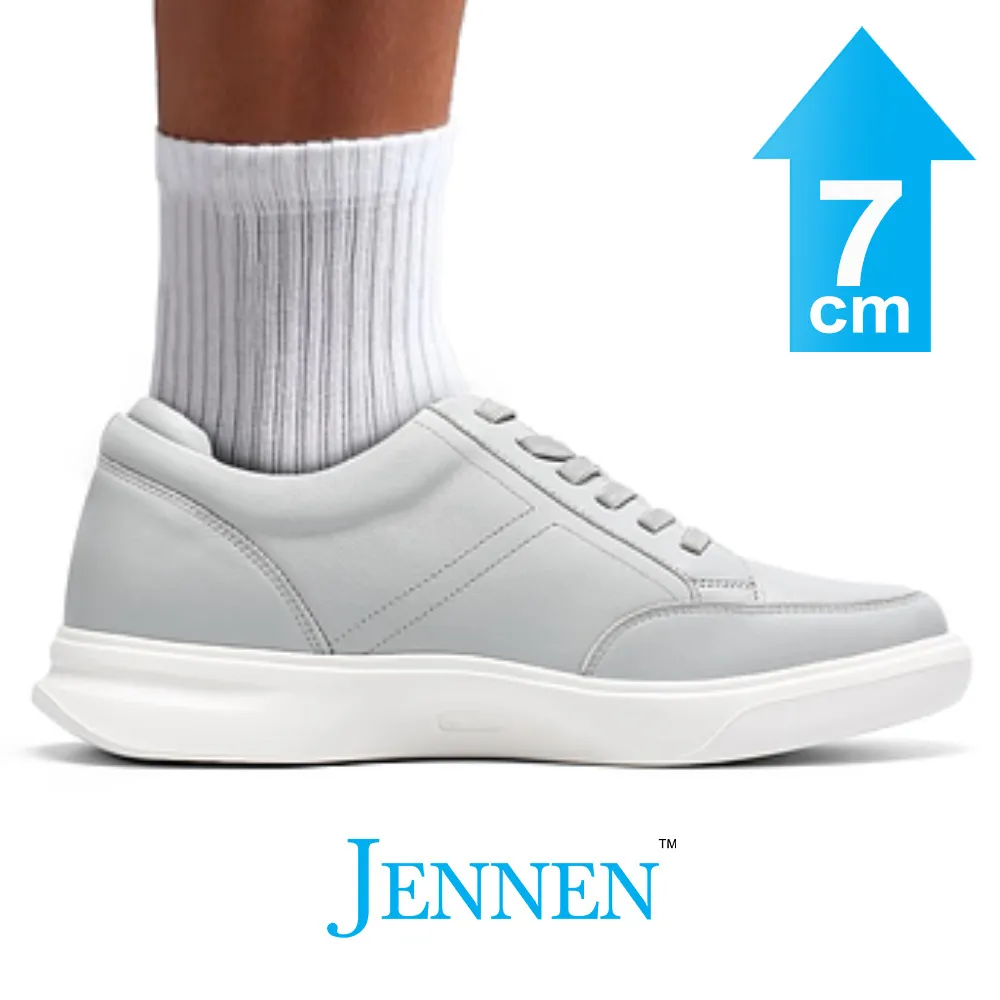 Mr. Federer 7cm | 2.8 inches Light Grey Elevated Kicks for Everyday Style