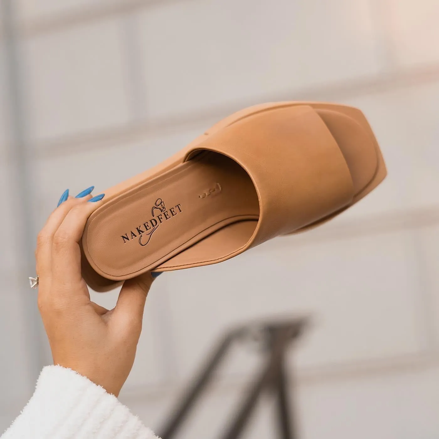 NAKED FEET - INFINITY in CAMEL Wedge Sandals