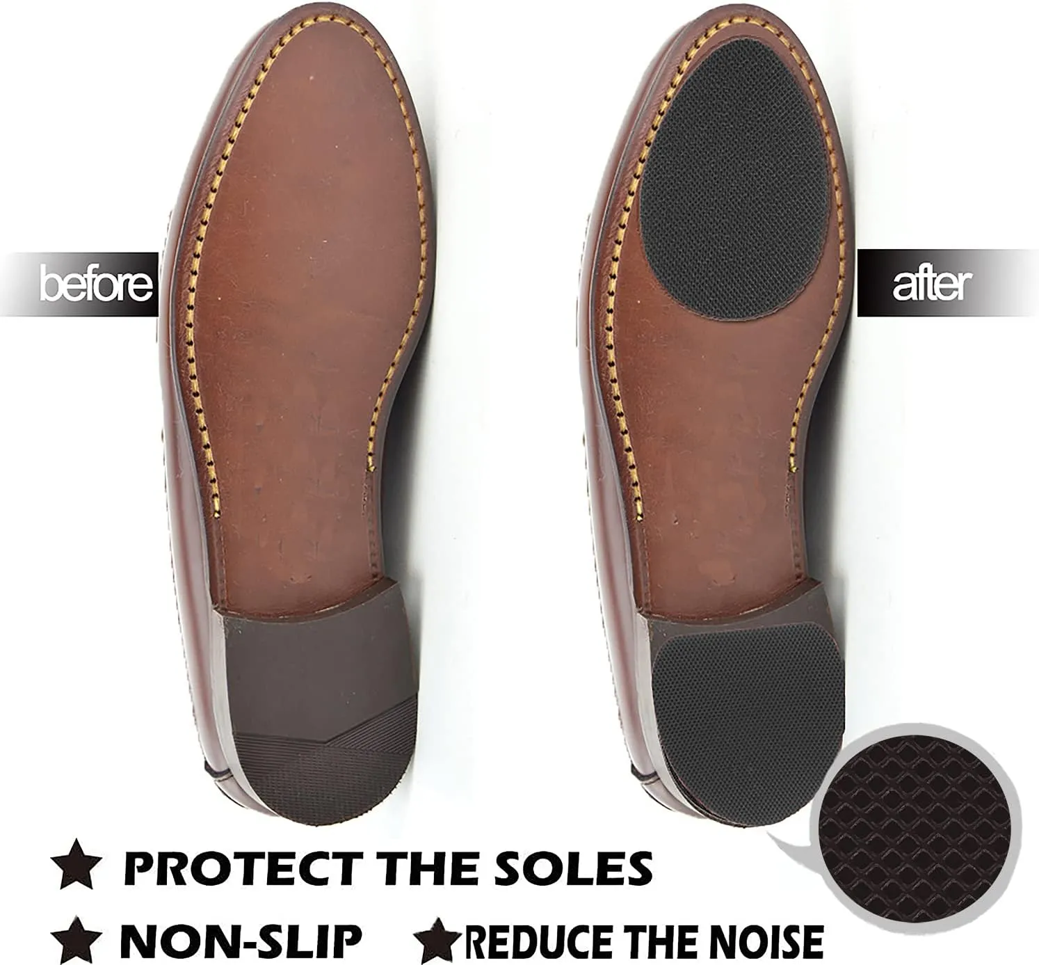 Non-Slip Shoes Pads Sole Protectors Adhesive, High Heels Anti-Slip Shoe Grips (Black 4pairs)